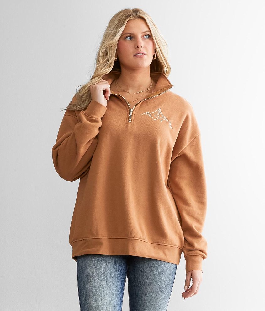 Modish Rebel Embroidered Mountain Pullover front view