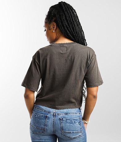 Modish Rebel Motorcycle Racing Cropped T-Shirt BACK