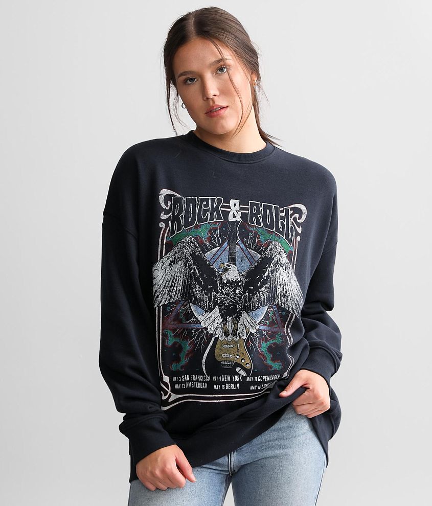 Modish Rebel Rock & Roll Pullover - Women's Sweatshirts in Dark Navy ...