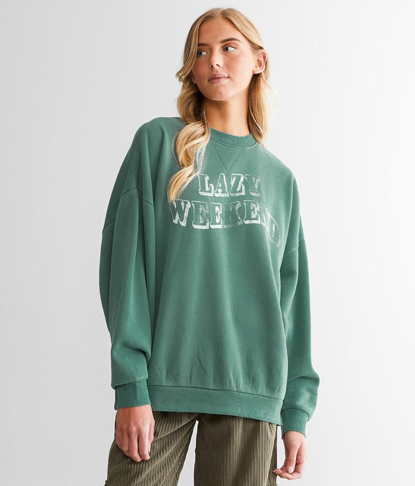 Modish Rebel Lazy Weekend Oversized Pullover front view