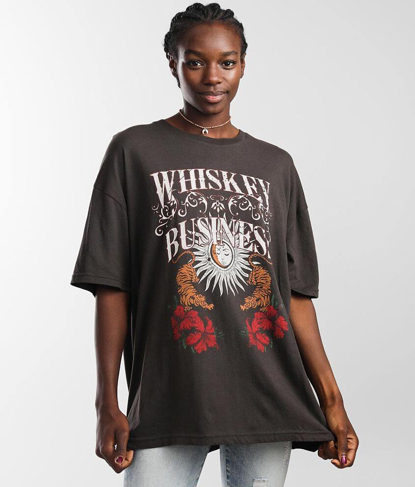 Modish Rebel Whiskey Business Oversized T-Shirt front view