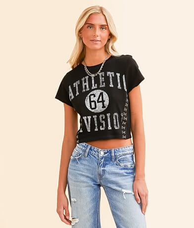 Modish Rebel Athletic Division Cropped T-Shirt full right side view