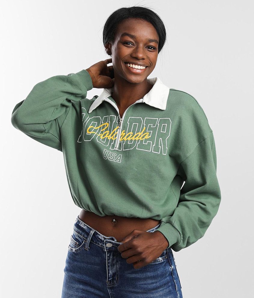 Cropped discount quarter zip