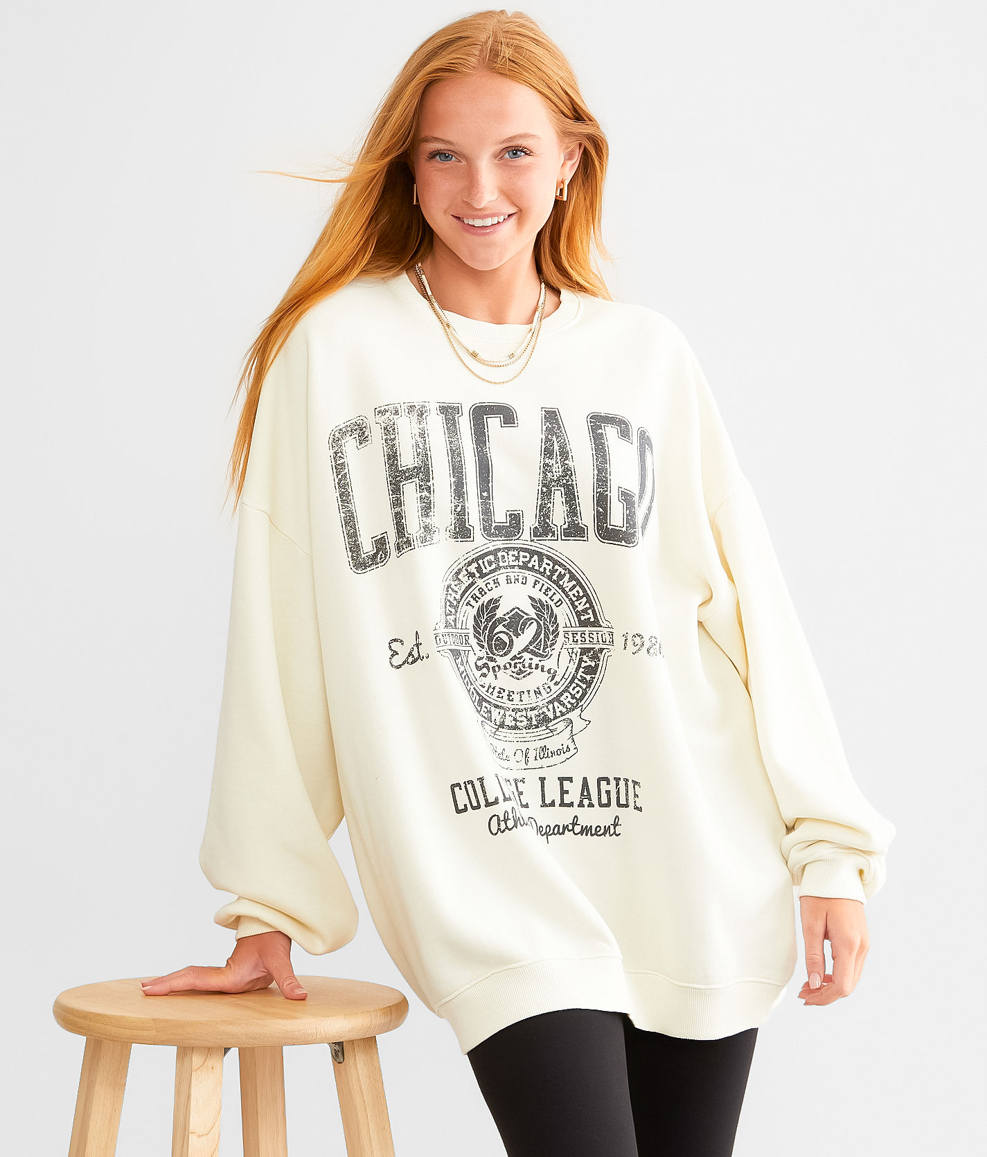 FITZ + EDDI Chicago Pullover - One Size - Women's Sweatshirts in Cream