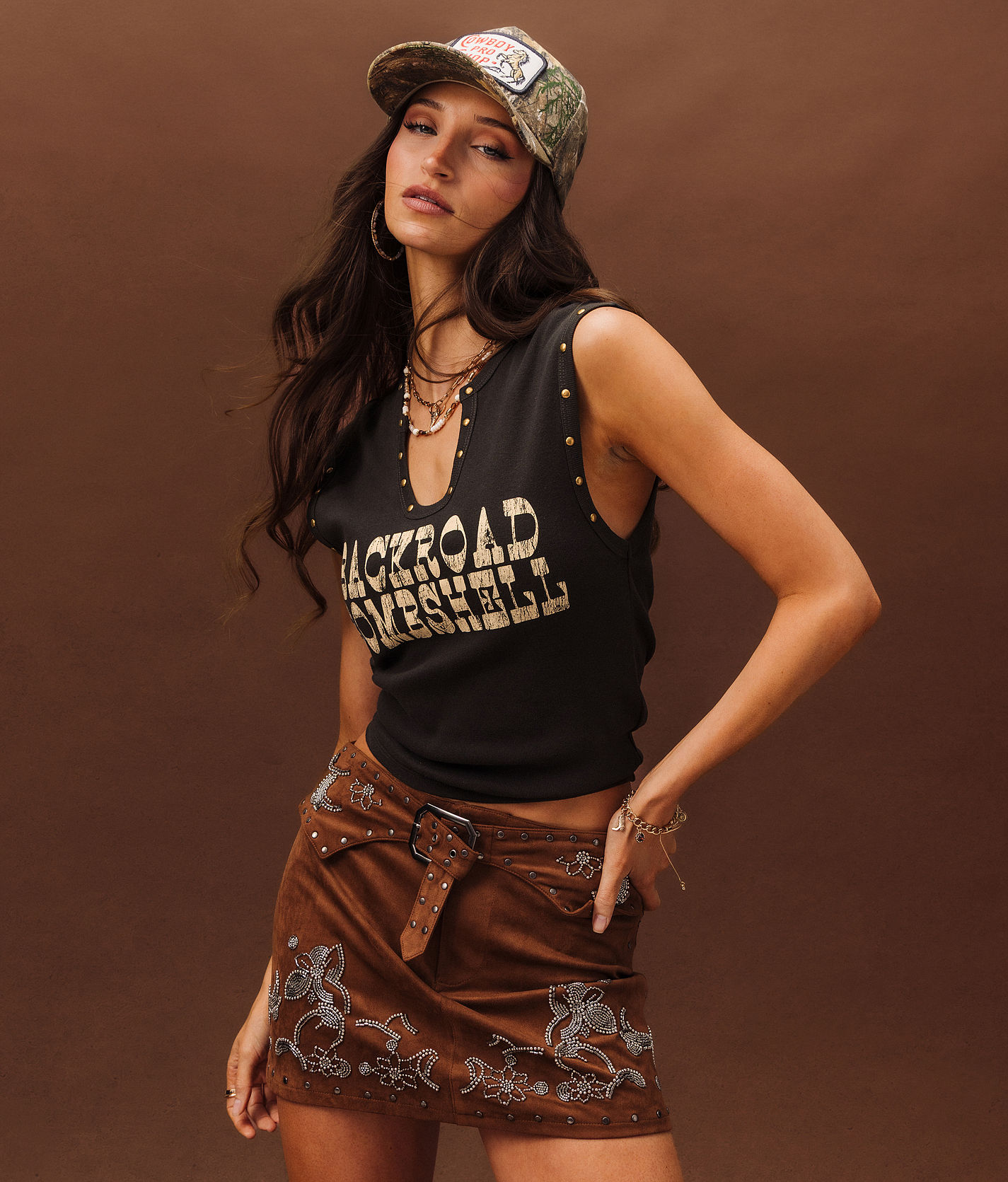 VAQUERA タンクトップ 11747391 Sterling & Stitch Backroad Bombshell Tank Top - Women's Tank Tops