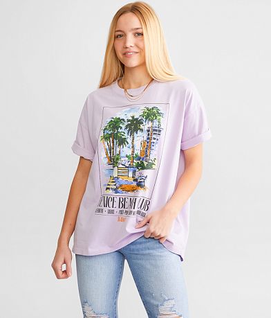 Modish Rebel Venice Beach Club Oversized T-Shirt front view