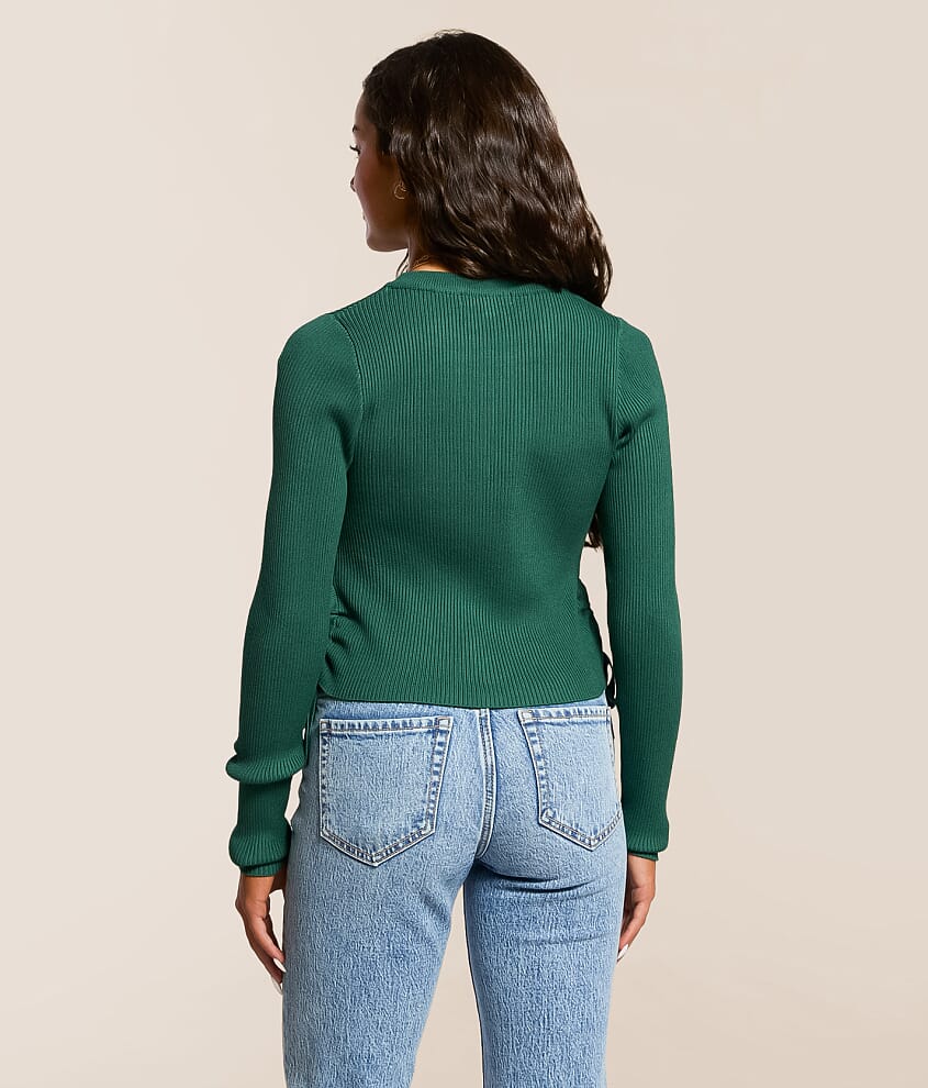 Ribbed Cinch Tie Cropped Top - thumbnail 3