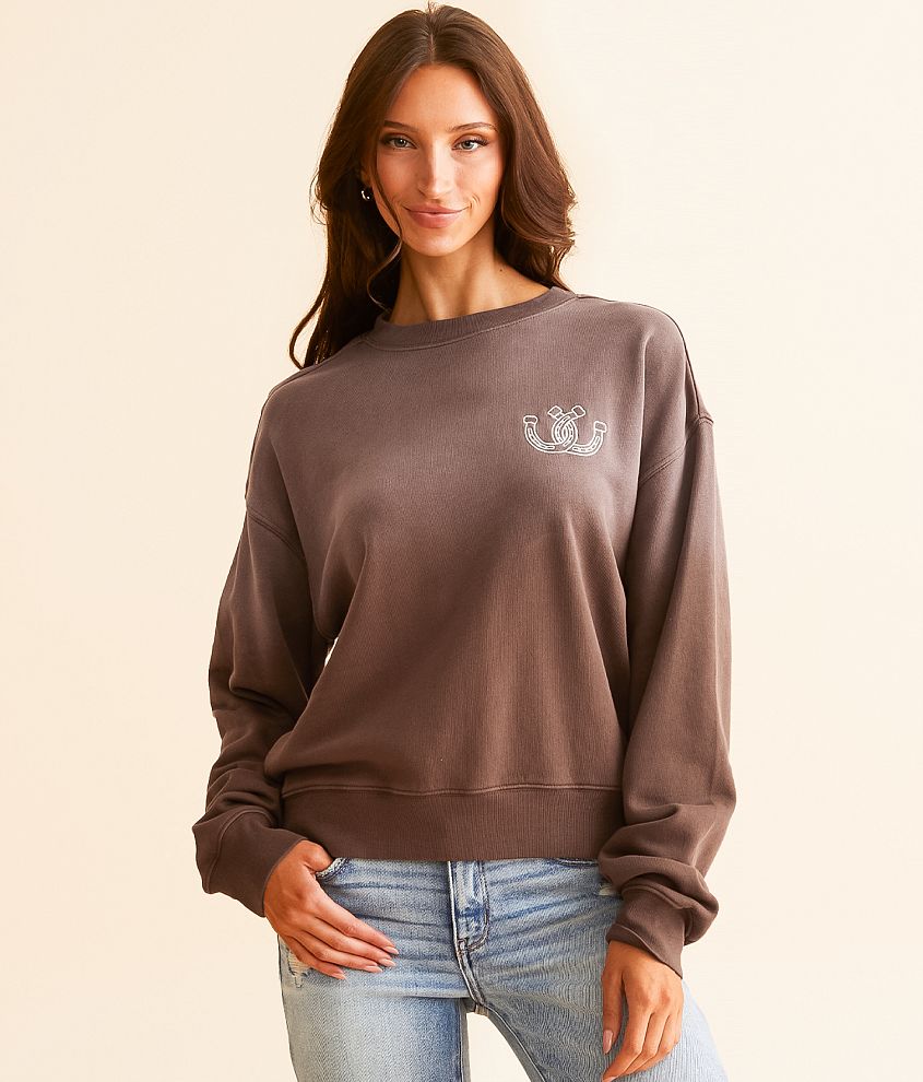 Modish Rebel Running Horses Oversized Pullover front view