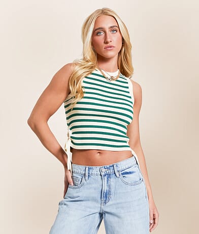 FITZ + EDDI Striped Knit Tank Top front view