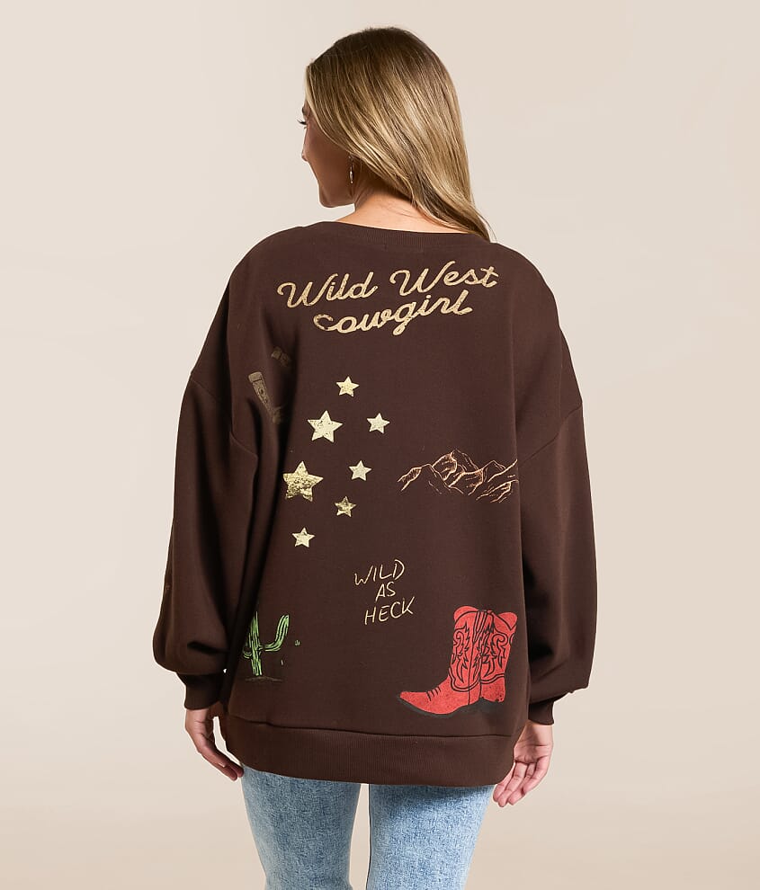 Howdy Tattoo Oversized Pullover