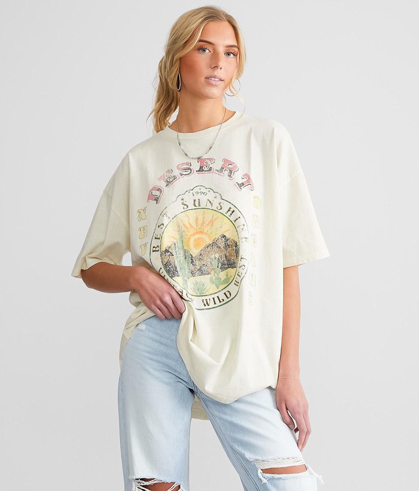 Modish Rebel Nevada Desert Oversized T-Shirt front view