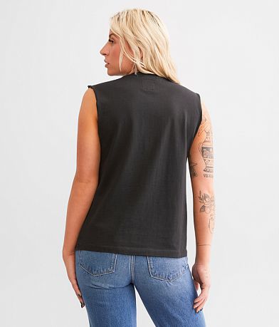 Modish Rebel Rhinestone Fringe Rocker Tank Top back view