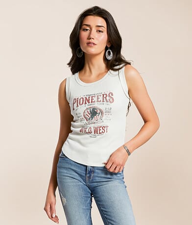 Modish Rebel Western Pioneers Tank Top front view