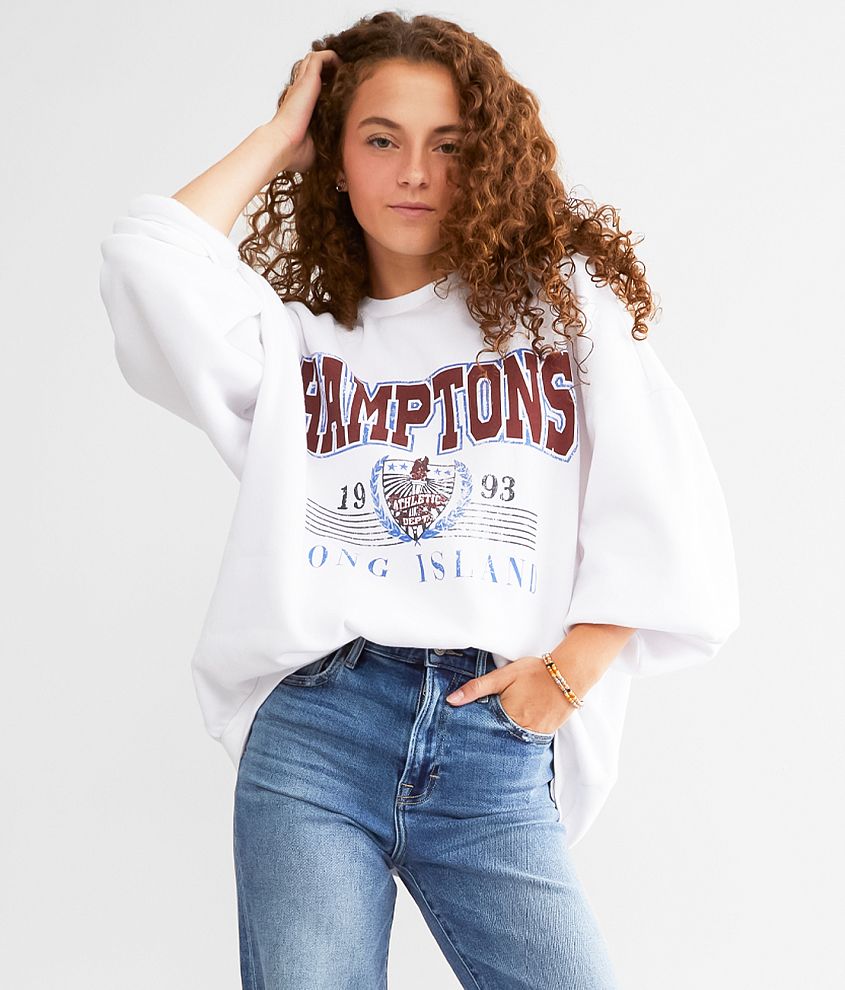 FITZ + EDDI Hamptons Dad Fit Pullover - One Size - Women's Sweatshirts in  Stone