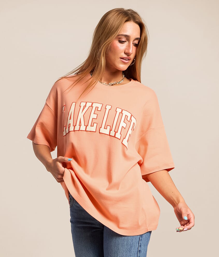 Modish Rebel Lake Life Oversized T-Shirt - Women's Graphic T