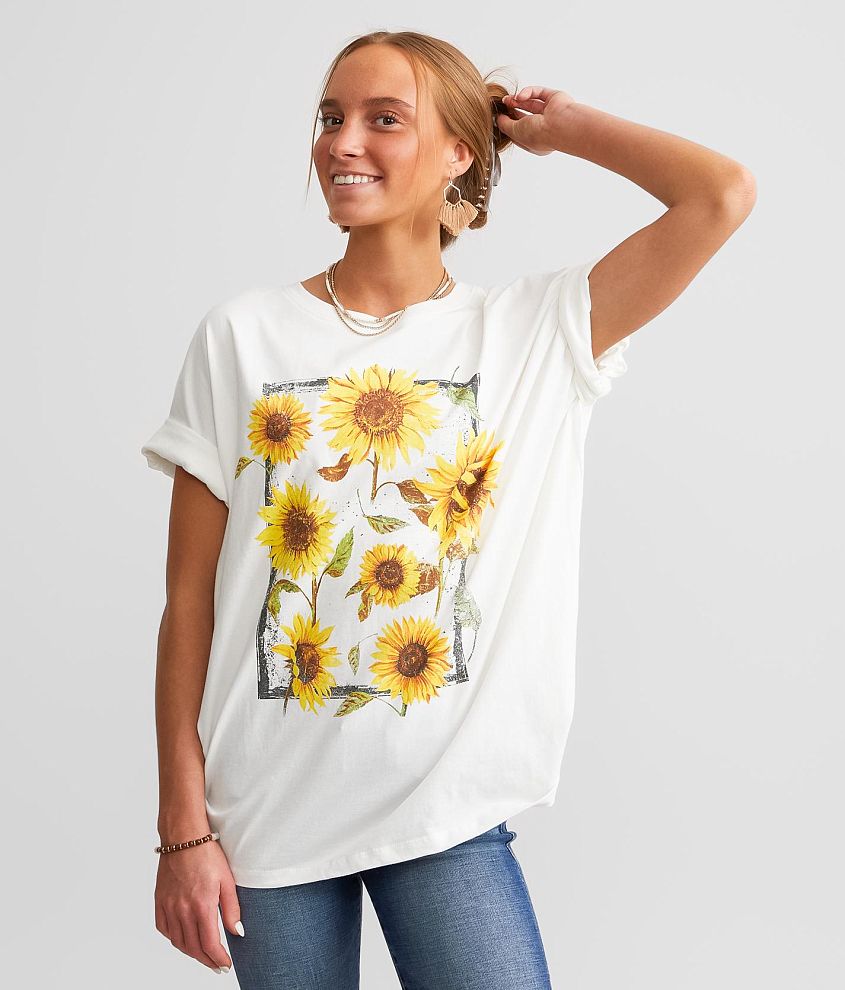 Sunflower print hot sale shirt