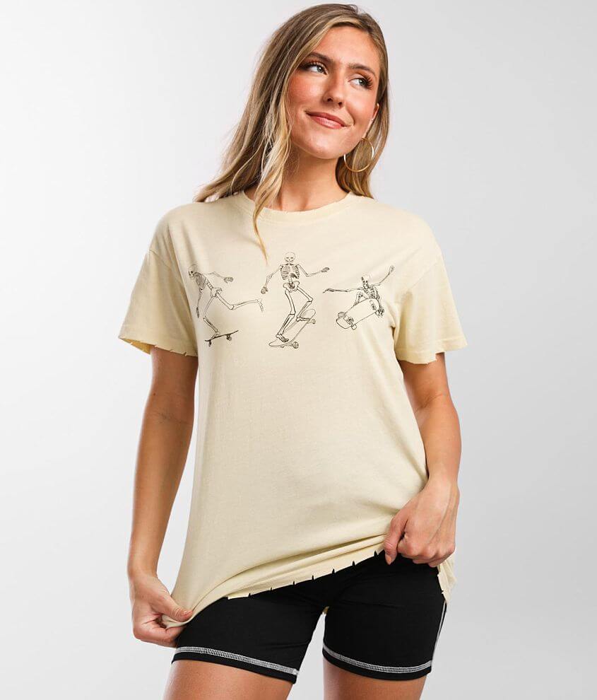 Modish Rebel Skateboard Skeleton T-Shirt - Women's T-Shirts in