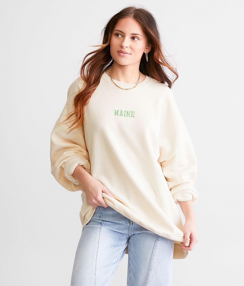 FITZ + EDDI Maine Oversized Pullover - One Size - Women's Sweatshirts in  Stone