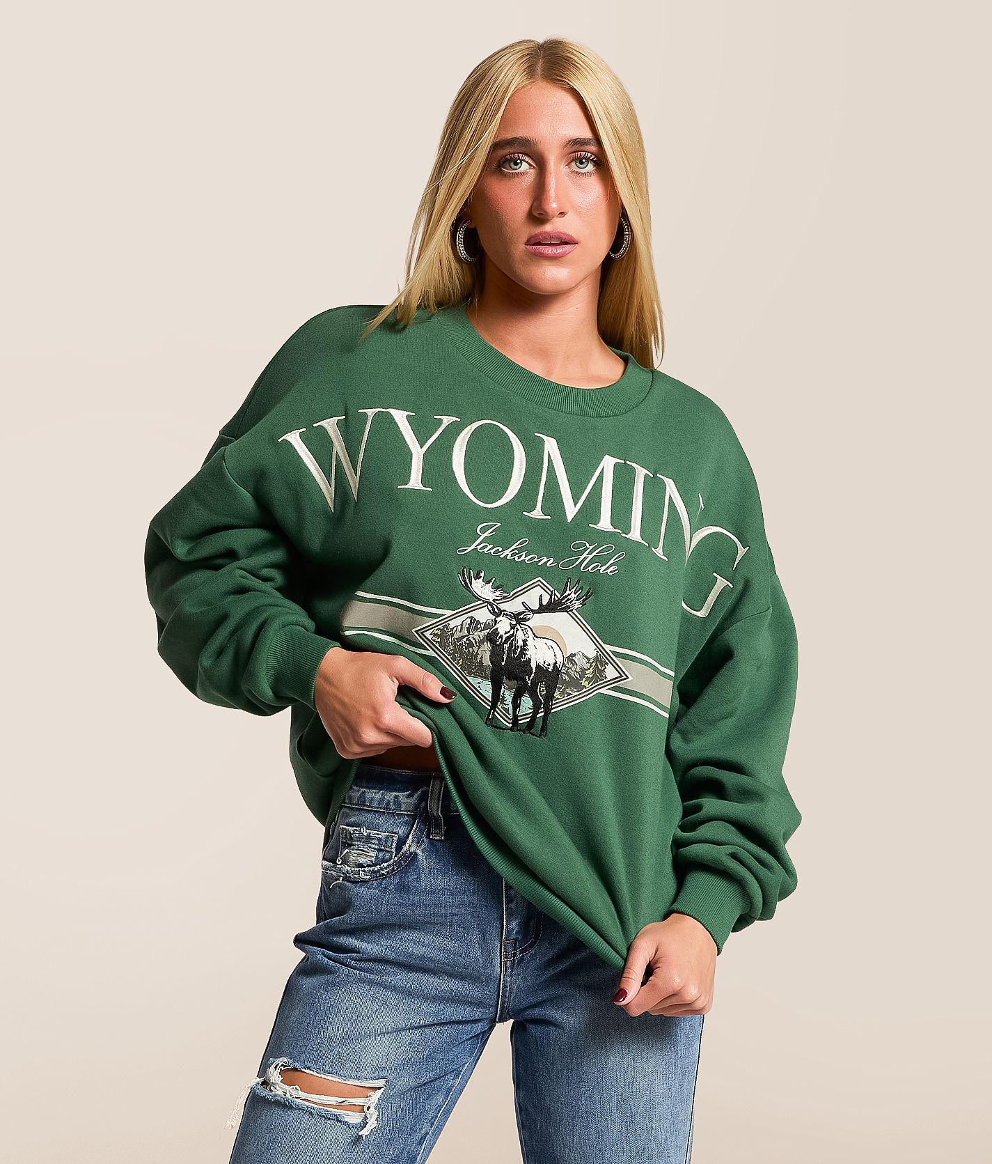 Modish Rebel Jackson Hole Wyoming Oversized Pullover - Women's