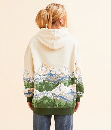 Modish Rebel Mont Blanc Mountain Hooded Sweatshirt BACK