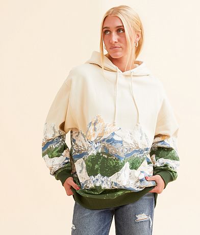 Modish Rebel Mont Blanc Mountain Hooded Sweatshirt front view