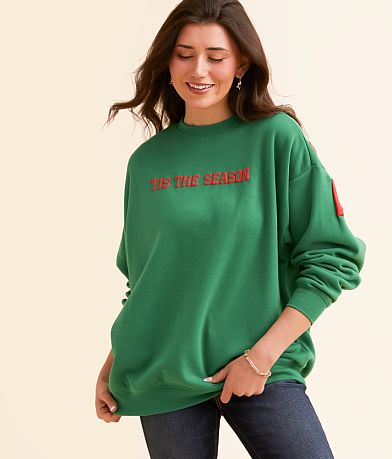 Modish Rebel Tis The Season Oversized Pullover front view