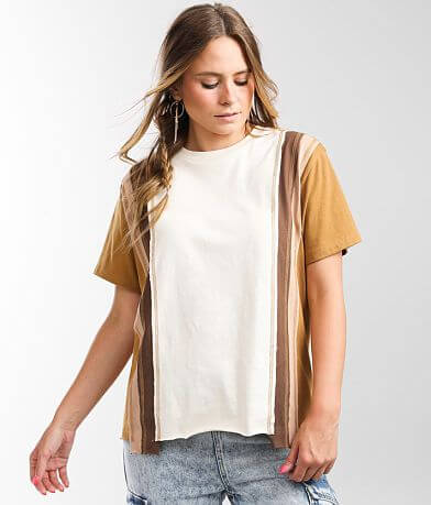Gilded Intent Vertically Pieced T-Shirt FULL_RIGHT_SIDE
