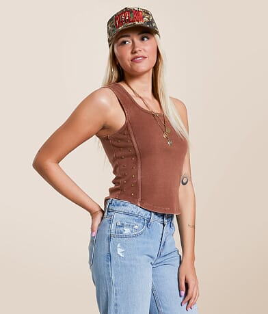 Gilded Intent Studded Tank Top front view