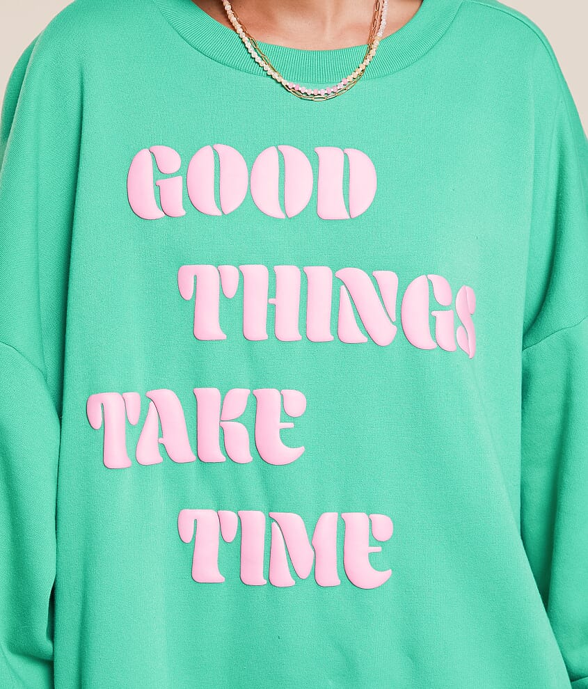 Good Things Take Time Oversized Pullover - thumbnail 3
