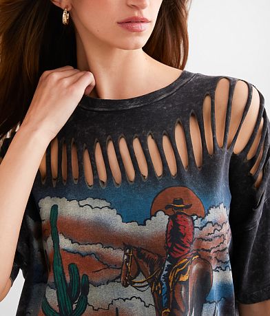 Modish Rebel Desert Laser-Cut T-Shirt MISC_DETAIL_1