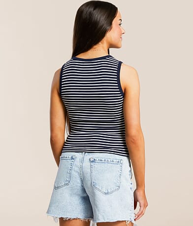FITZ + EDDI Striped American Flag Tank Top back view