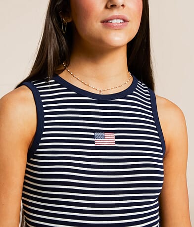 FITZ + EDDI Striped American Flag Tank Top misc detail 1 view