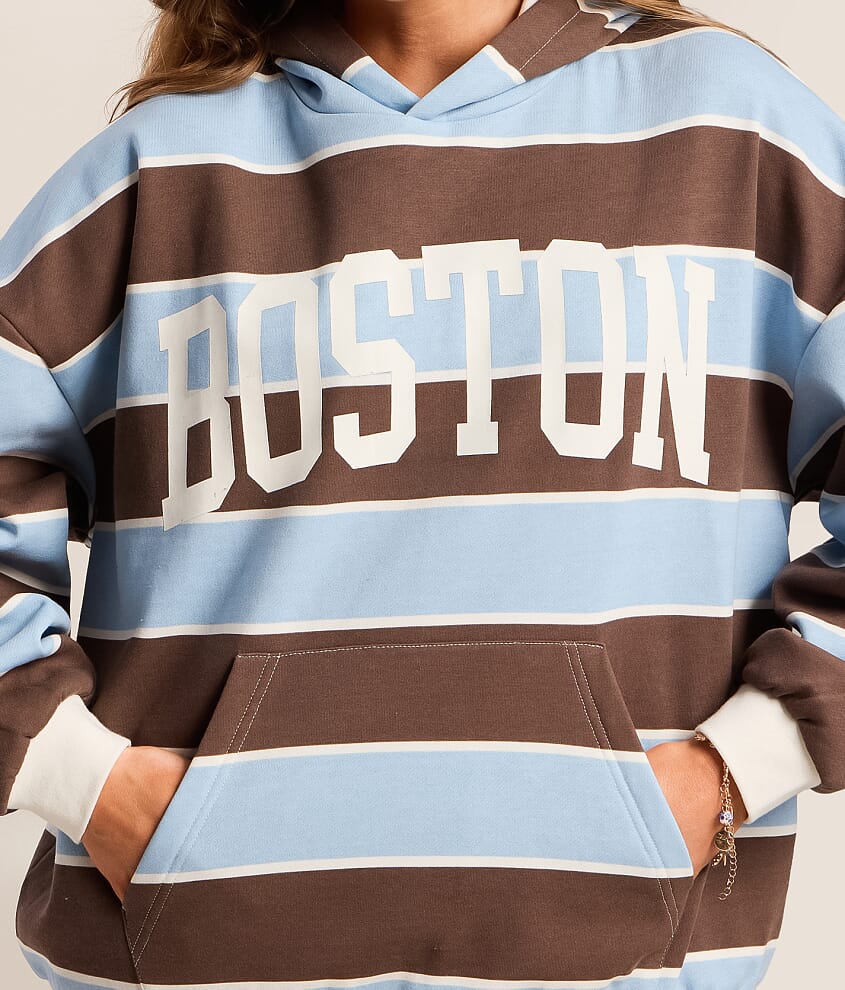 Striped Boston Hooded Sweatshirt