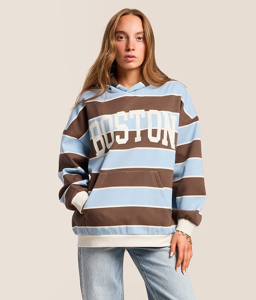 Striped Boston Hooded Sweatshirt