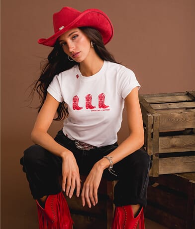 Sterling & Stitch Cowboy Boots T-Shirt front view