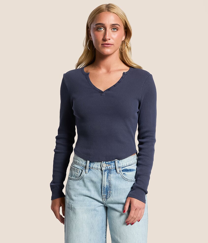 Ribbed Henley - thumbnail 2
