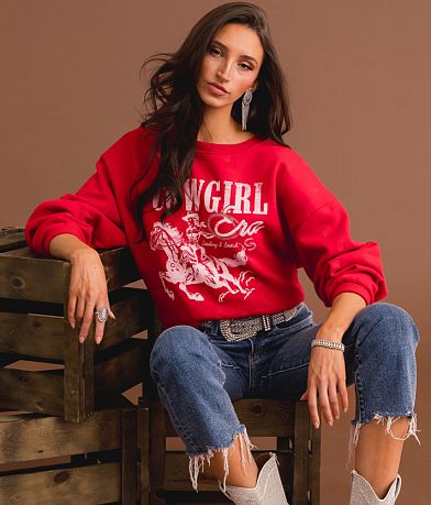 Sterling & Stitch Cowgirl Era Oversized Pullover front view