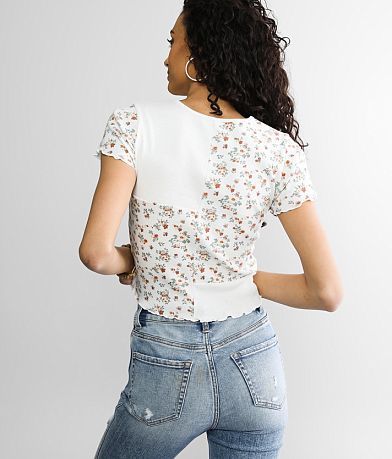 FITZ + EDDI Floral Lettuce Trim Top back view