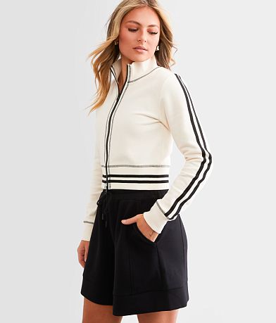 FITZ + EDDI Athletic Stripe Cropped Jacket full left side view