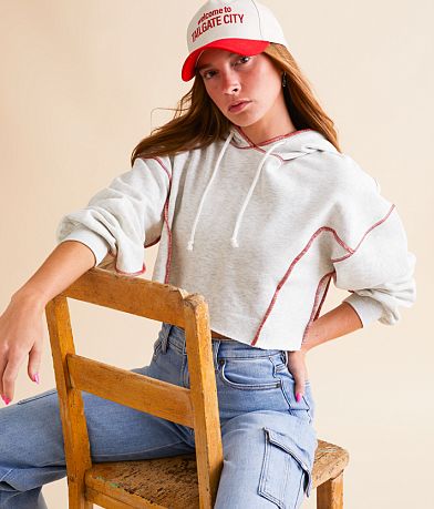 FITZ + EDDI Contrast Seam Cropped Hoodie misc detail 1 view