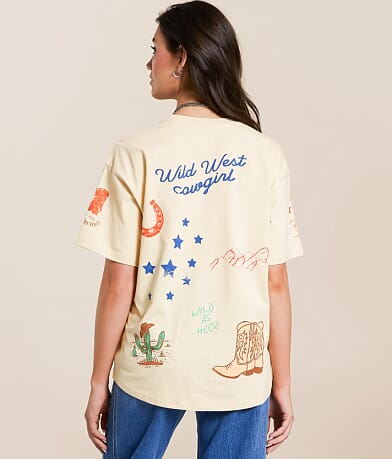 Modish Rebel Howdy Tattoo Patch T-Shirt back view