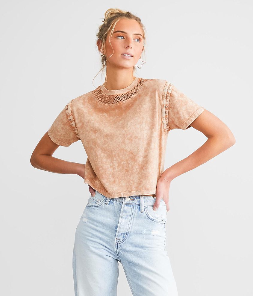 Gilded Intent Boxy Cropped T-Shirt - Women's T-Shirts in Pecan Brown ...