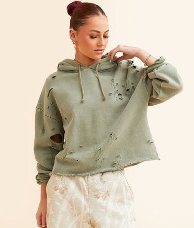 Gilded Intent Destructed Hoodie front view