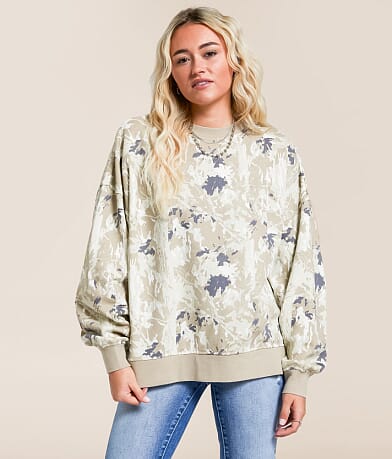 Gilded Intent Camo Oversized Pullover front view