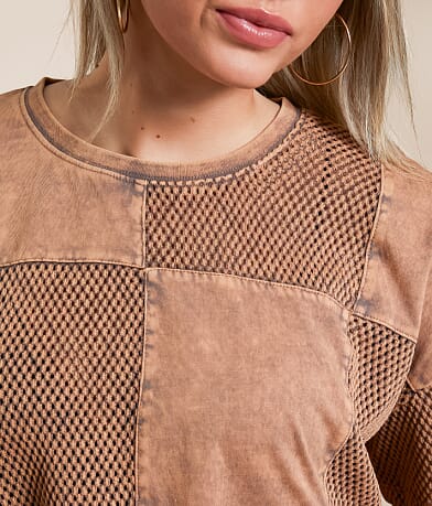 Gilded Intent Checkered Boxy Cropped T-Shirt misc detail 1 view