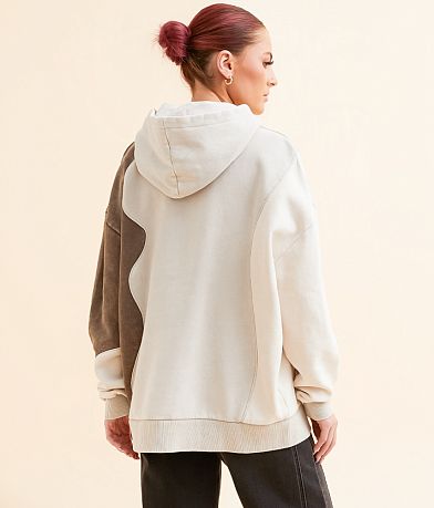 Gilded Intent Oversized Color Block Hooded Sweatshirt back view