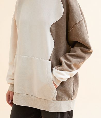 Gilded Intent Oversized Color Block Hooded Sweatshirt misc detail 1 view
