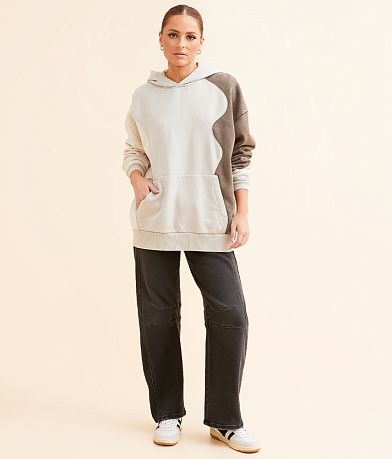 Gilded Intent Oversized Color Block Hooded Sweatshirt misc detail 2 view