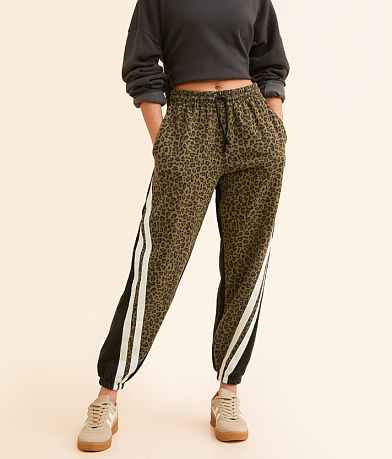 Gilded Intent Cheetah Pieced Jogger front view