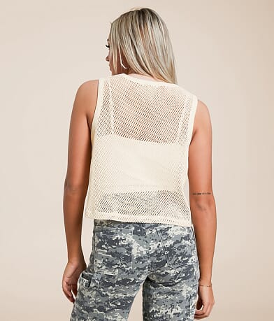 Gilded Intent Mesh Tank Top BACK